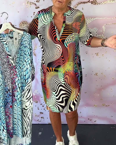 🌸 Léa™ | Robe fluide à col en V – Élégance sans effort, confort absolu
